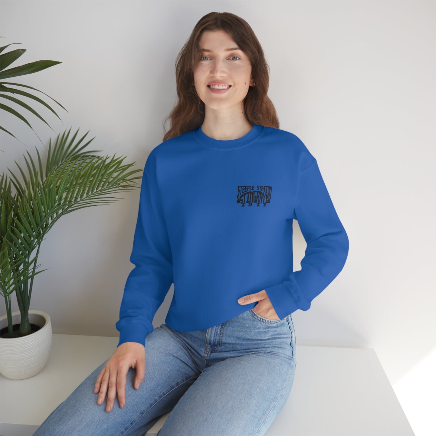 Stingrays Crewneck Sweatshirt Black Design Front and Back