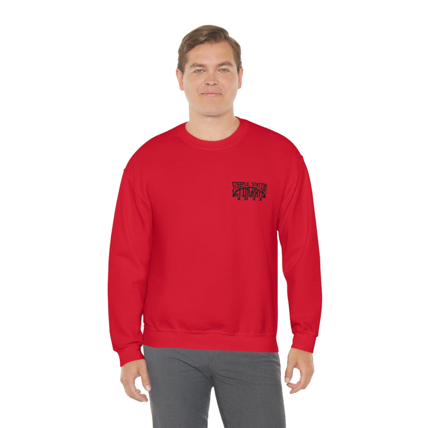 Stingrays Crewneck Sweatshirt Black Design Front and Back