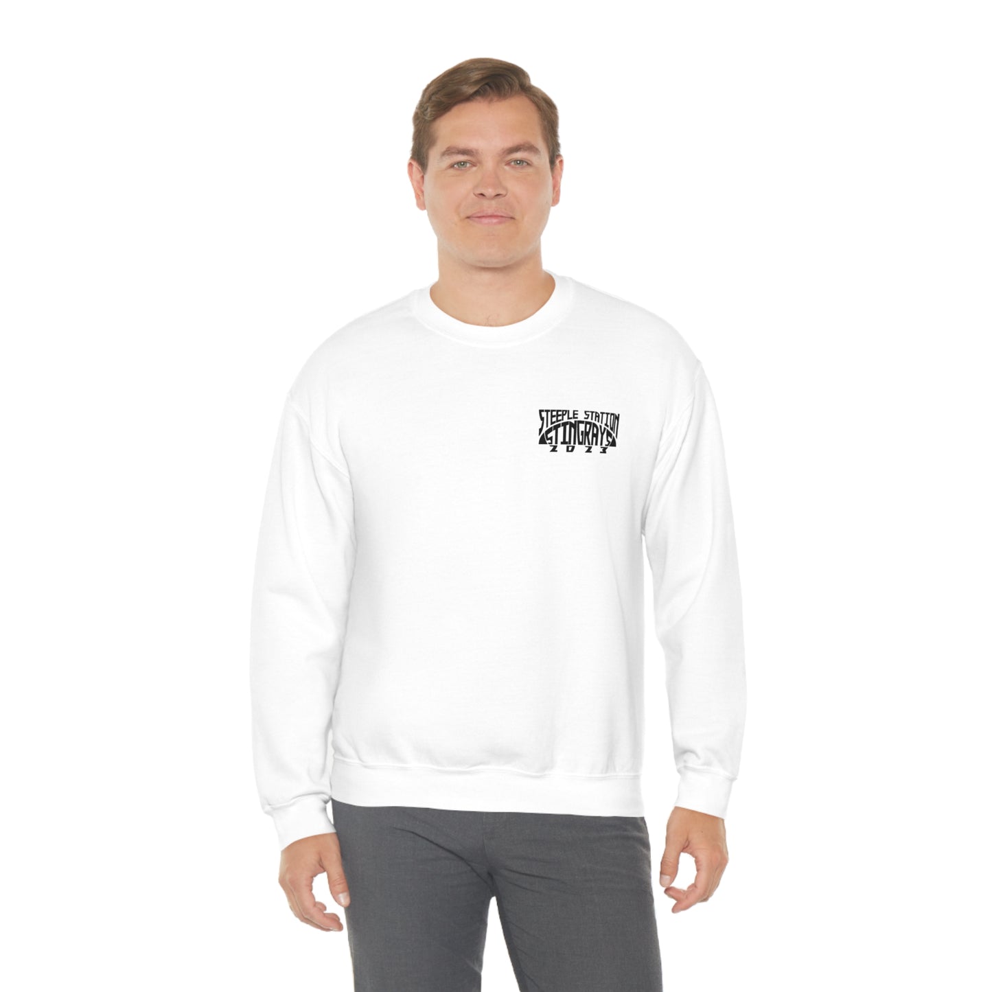 Stingrays Crewneck Sweatshirt Black Design Front and Back