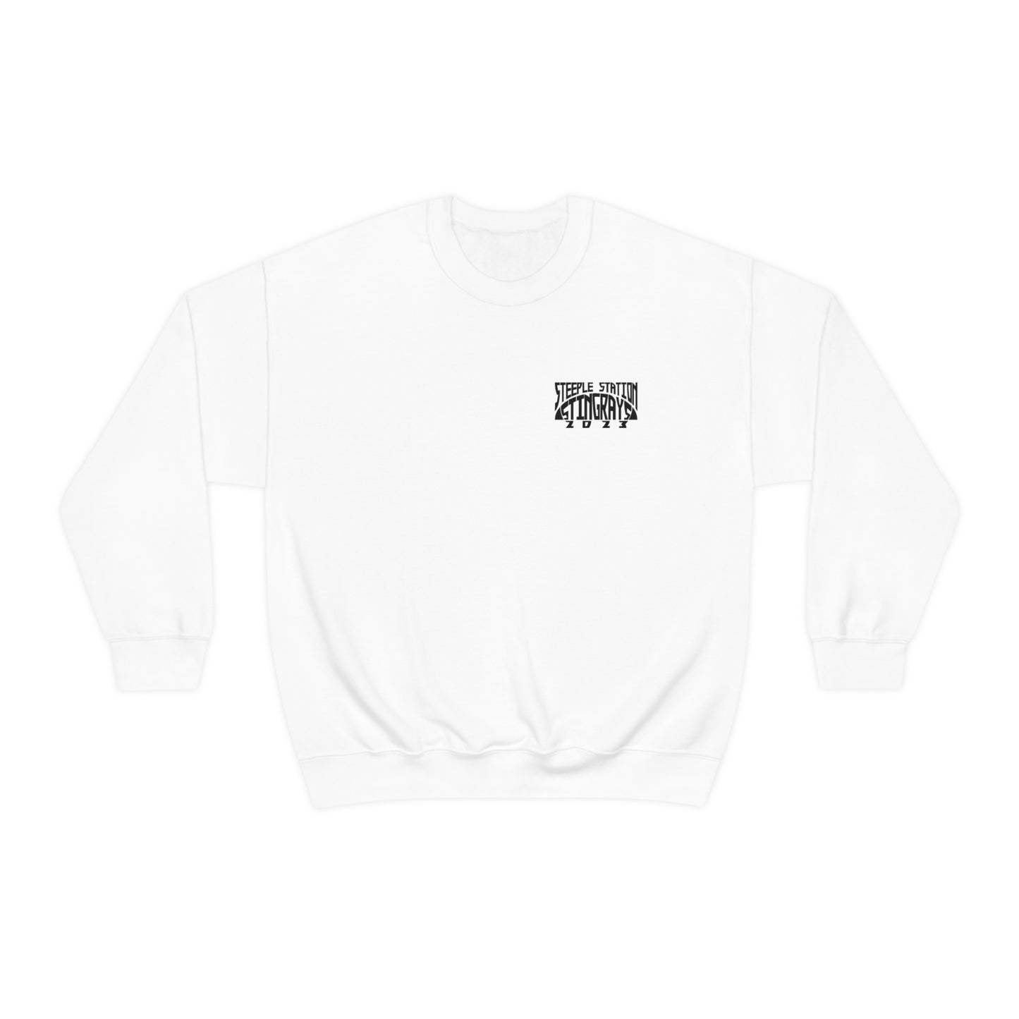 Stingrays Crewneck Sweatshirt Black Design Front and Back