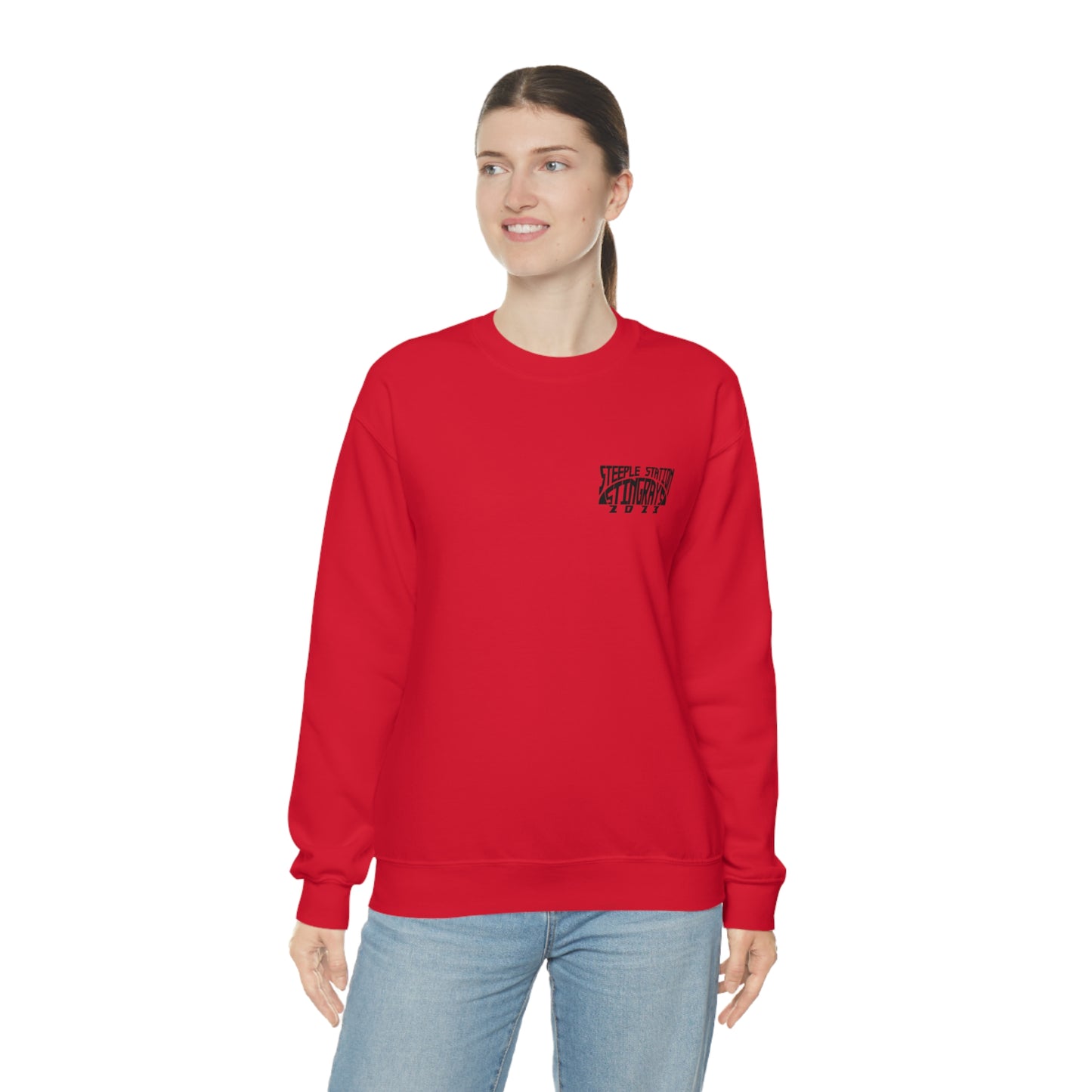 Stingrays Crewneck Sweatshirt Black Design Front and Back
