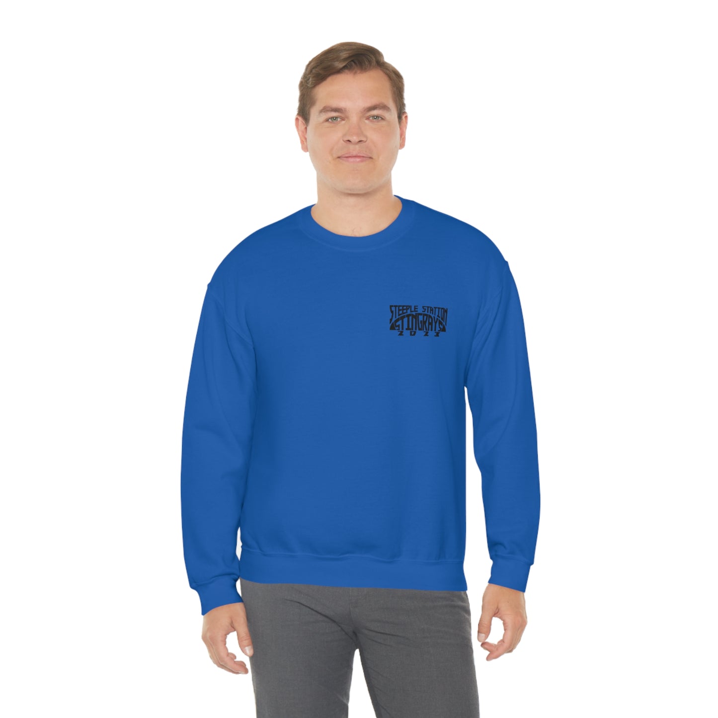 Stingrays Crewneck Sweatshirt Black Design Front and Back