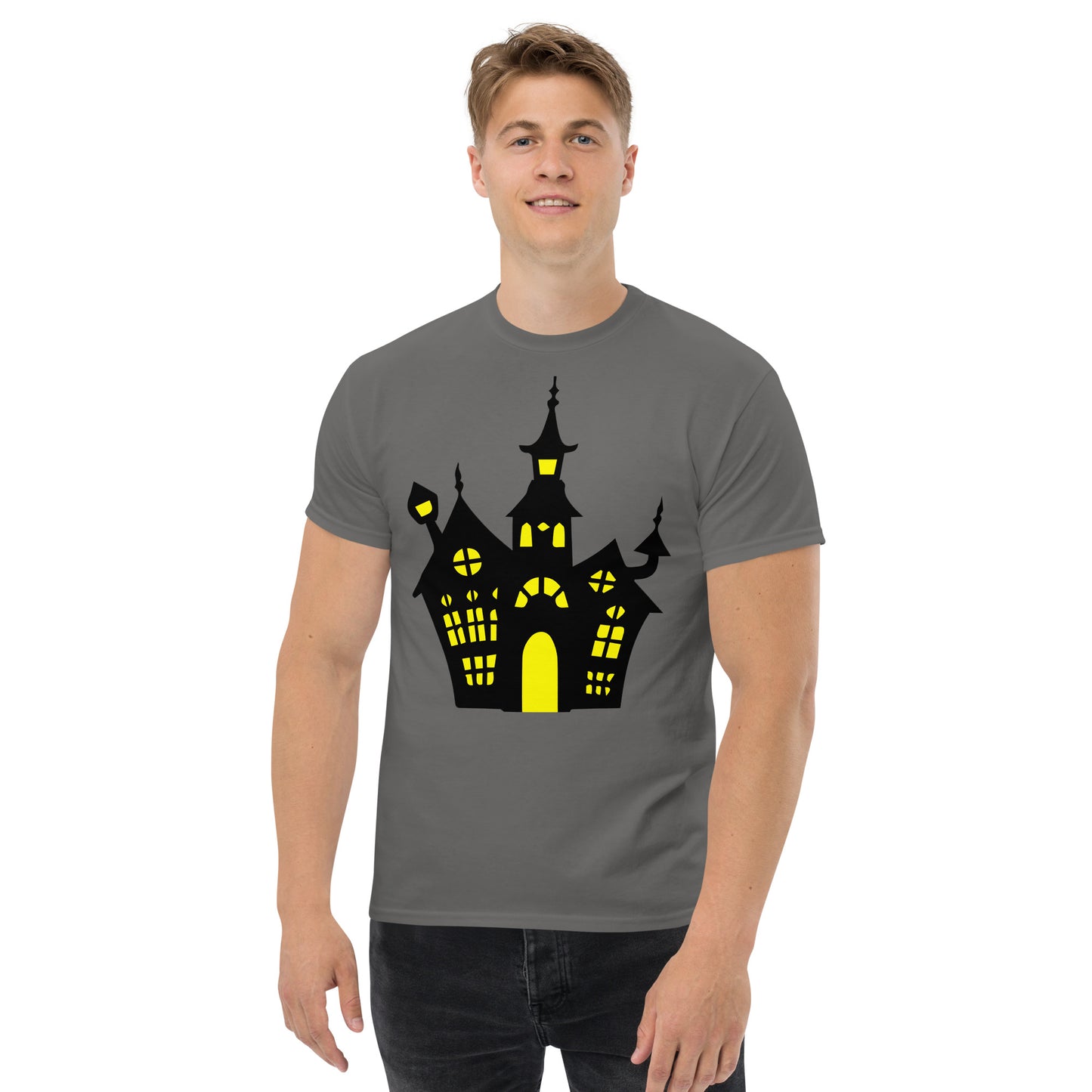 Halloween haunted house adult tee