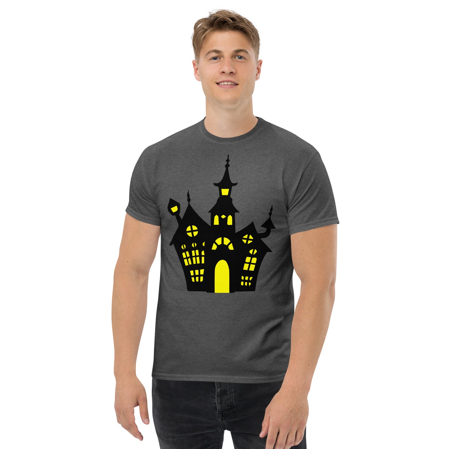 Halloween haunted house adult tee