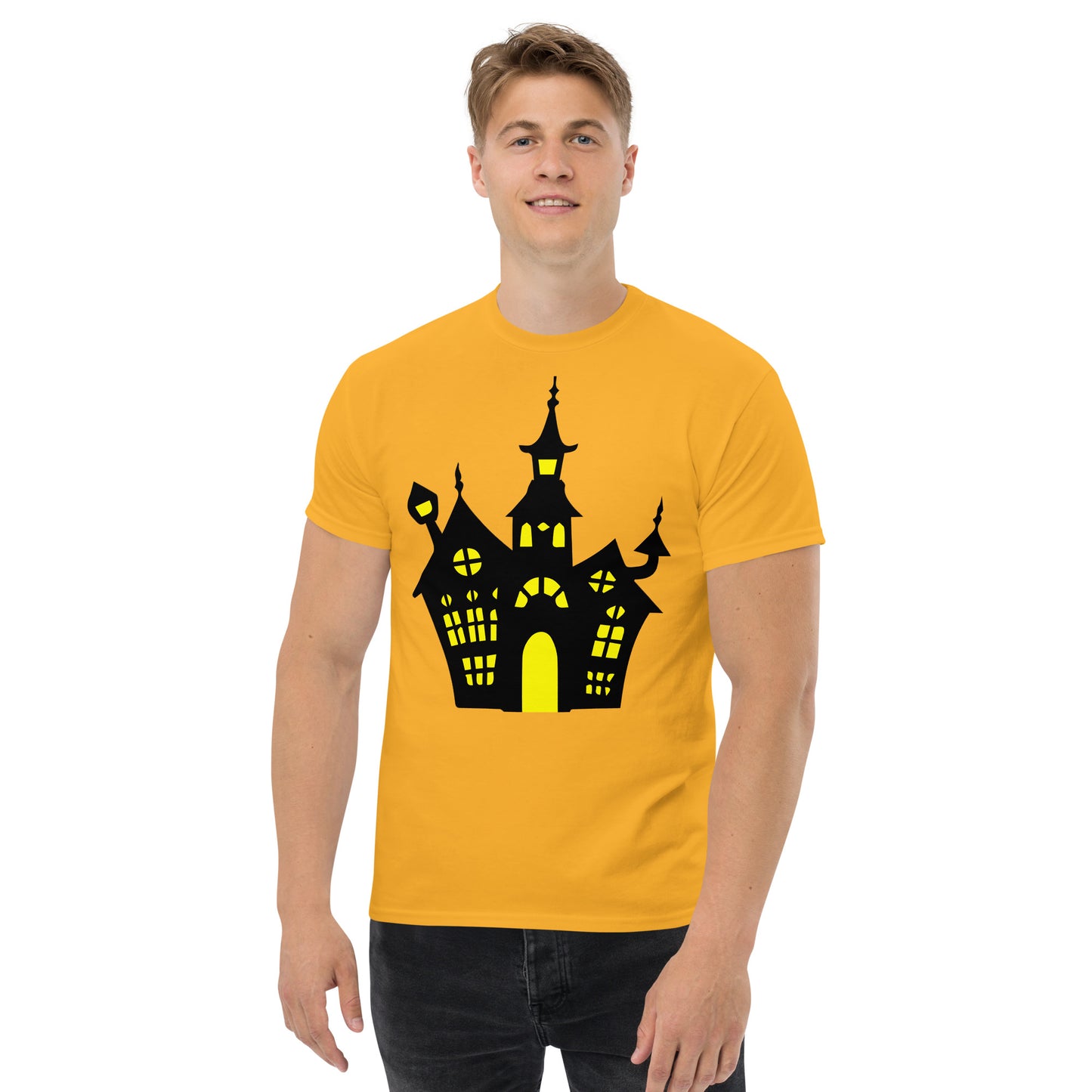 Halloween haunted house adult tee