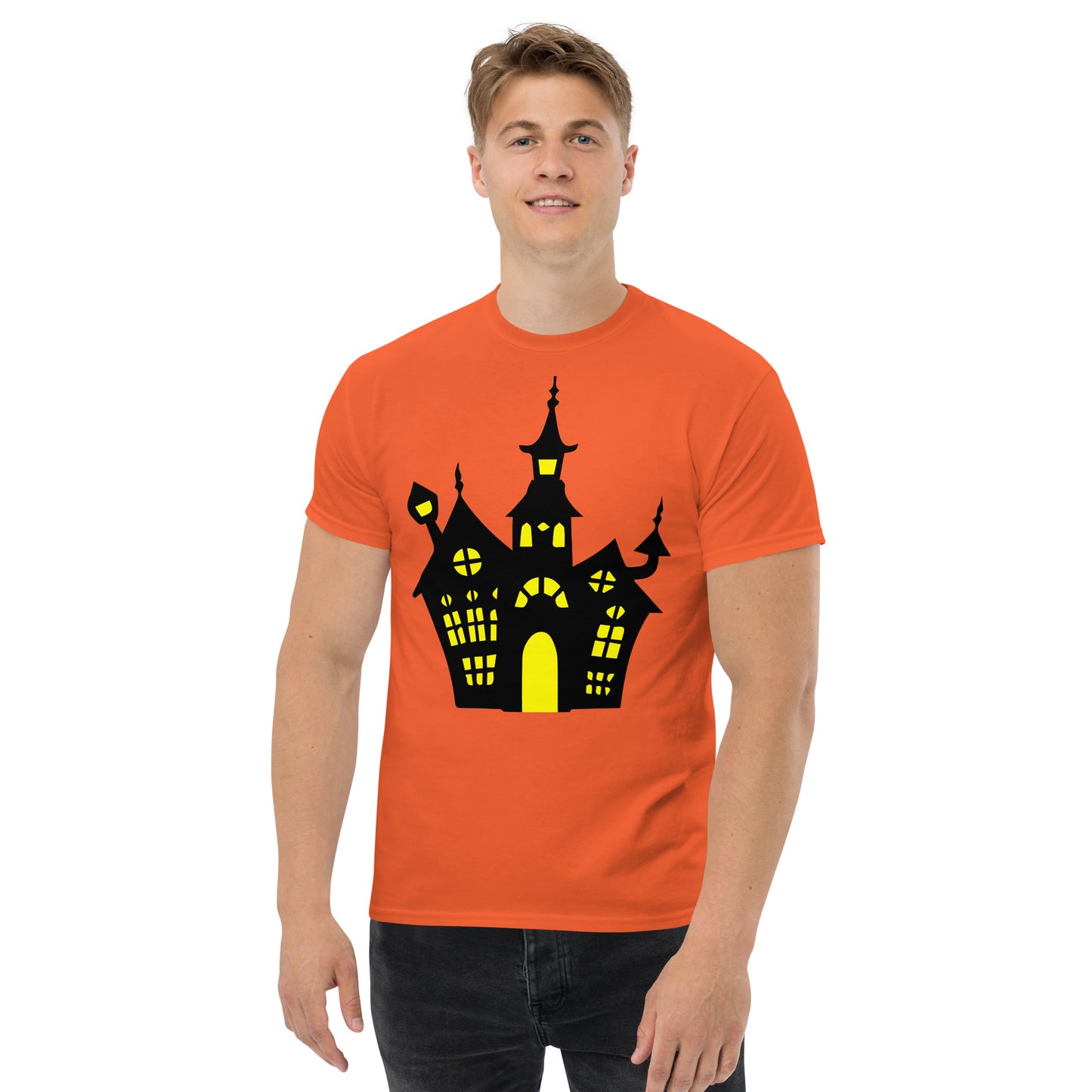 Halloween haunted house adult tee