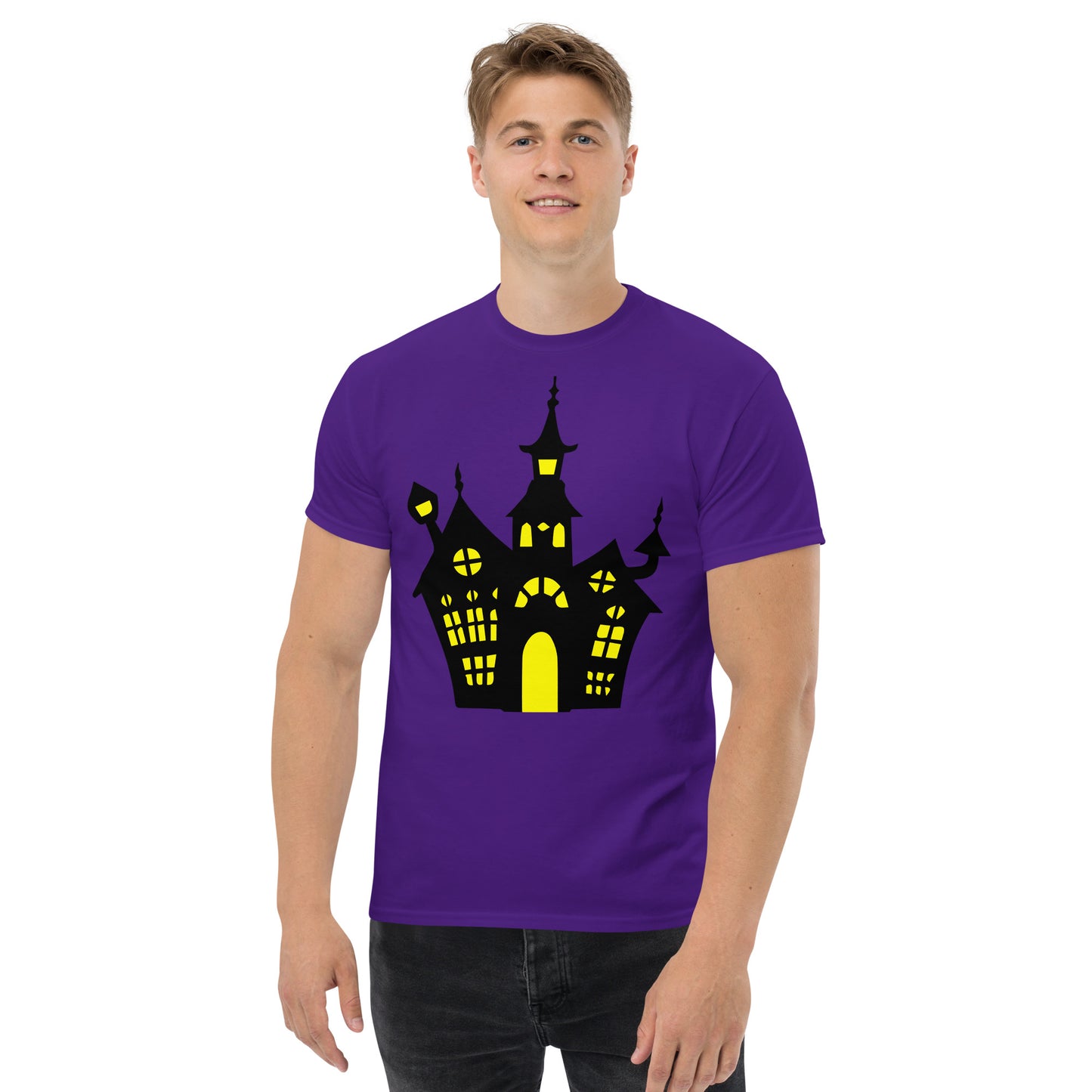 Halloween haunted house adult tee