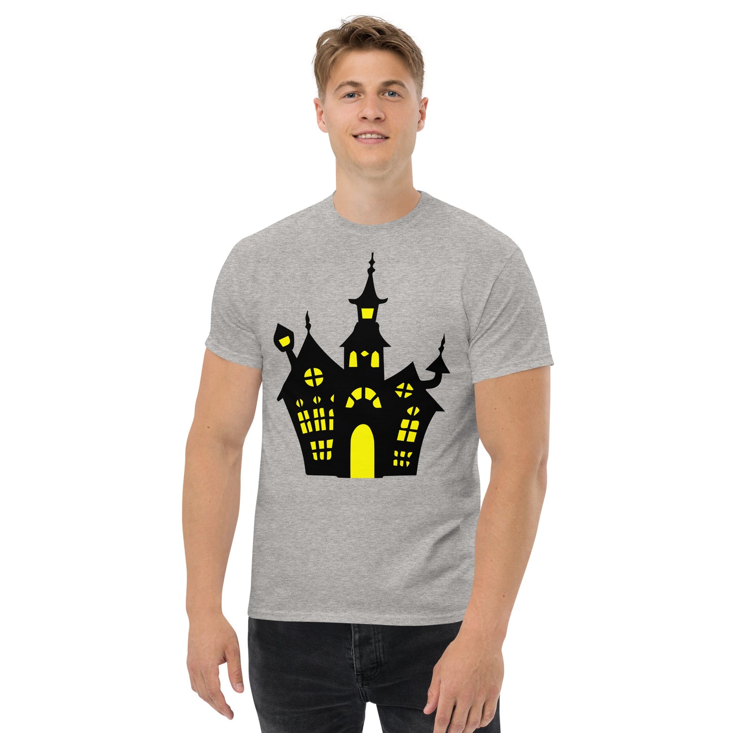 Halloween haunted house adult tee