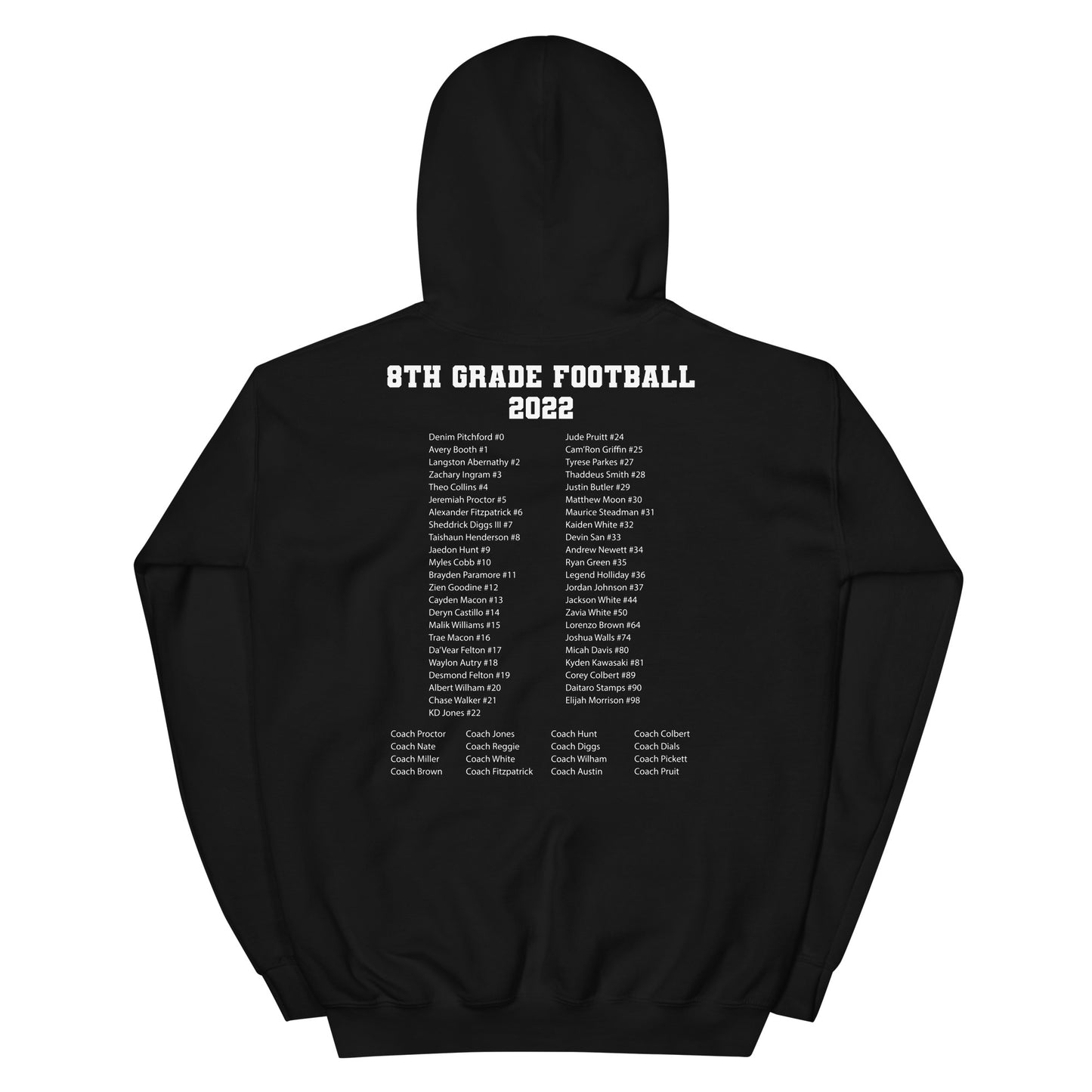 Peachtree Ridge 2022 8th Grade Roster Hoodie