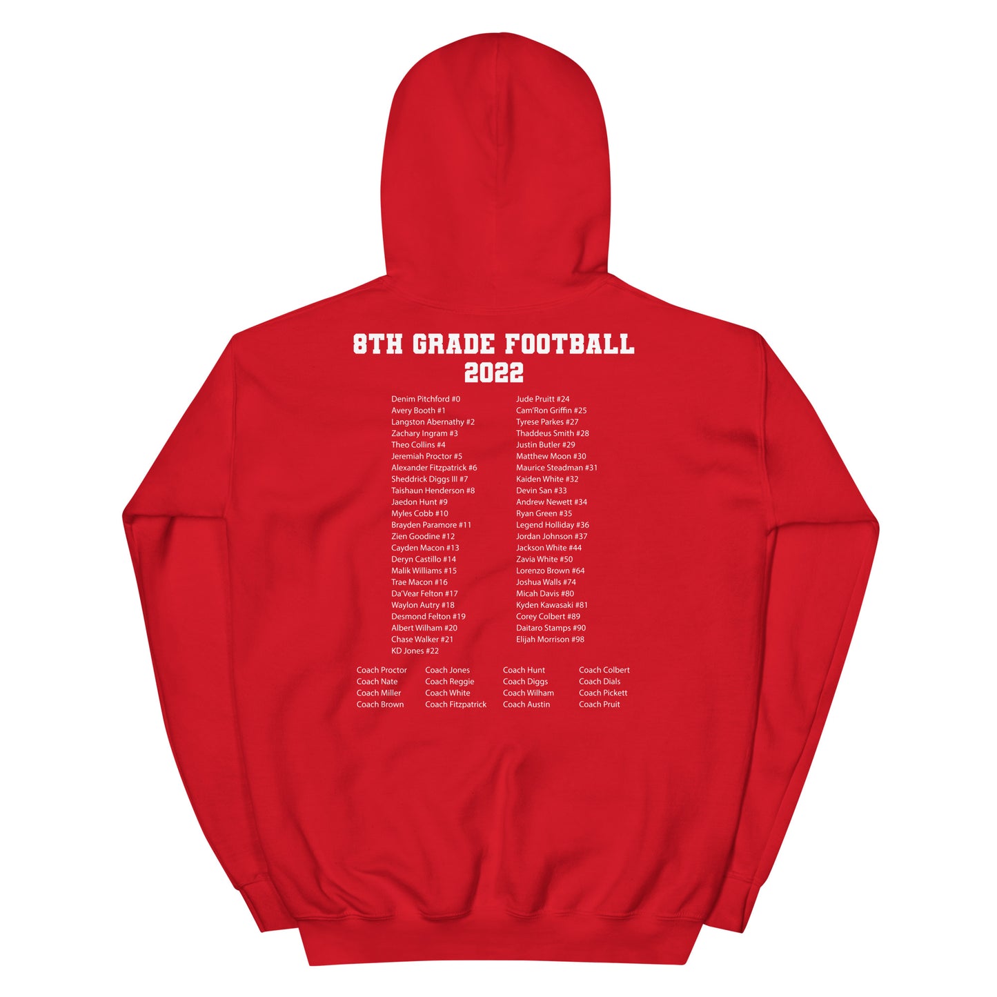 Peachtree Ridge 2022 8th Grade Roster Hoodie