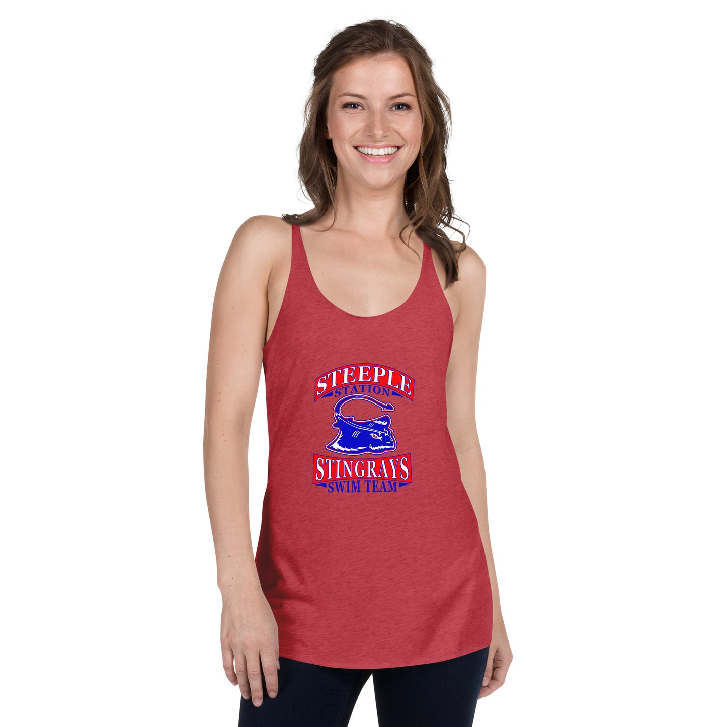 Women's Racerback Tank Red Steeplestation Stingrays